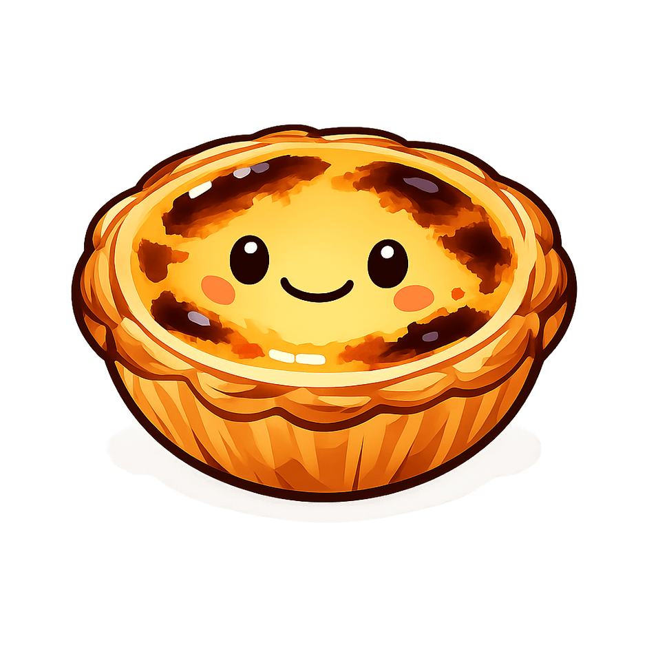 Mascote Pastelka com fundo de Lisboa